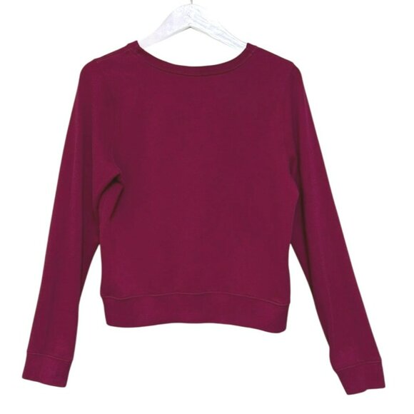 Abercrombie & Fitch Maroon Red Graphic Sweatshirt Ninety Two Womens Size M FLAWS - Picture 2 of 15